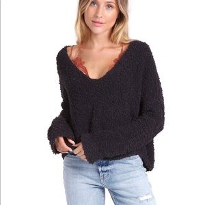 Free People Black Popcorn Sweater